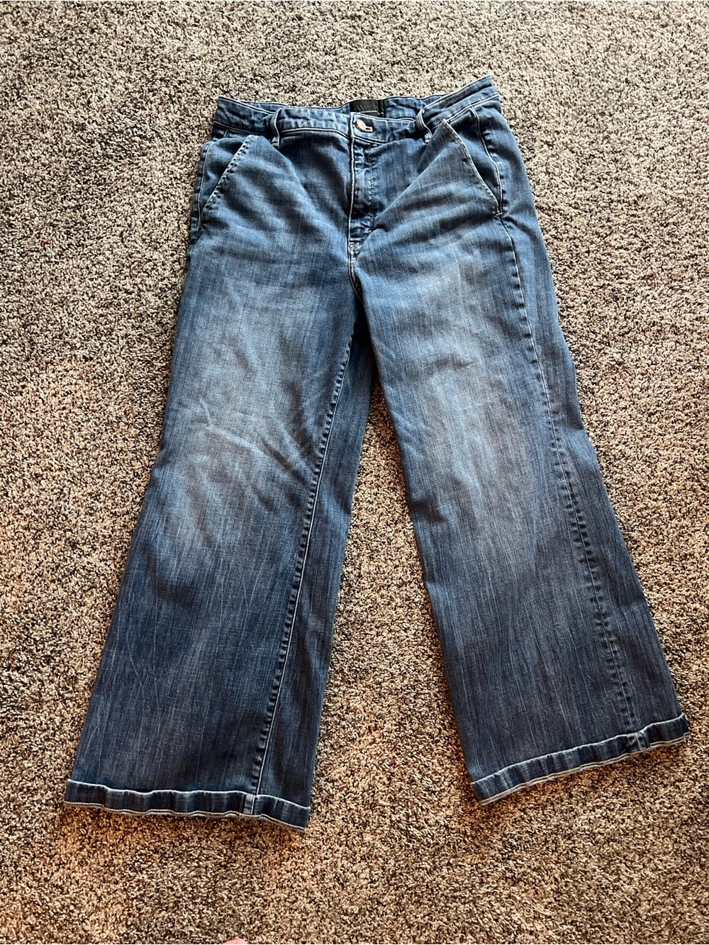 White House Black Market Women's Wide-Leg Jeans - Dark Blue Wash